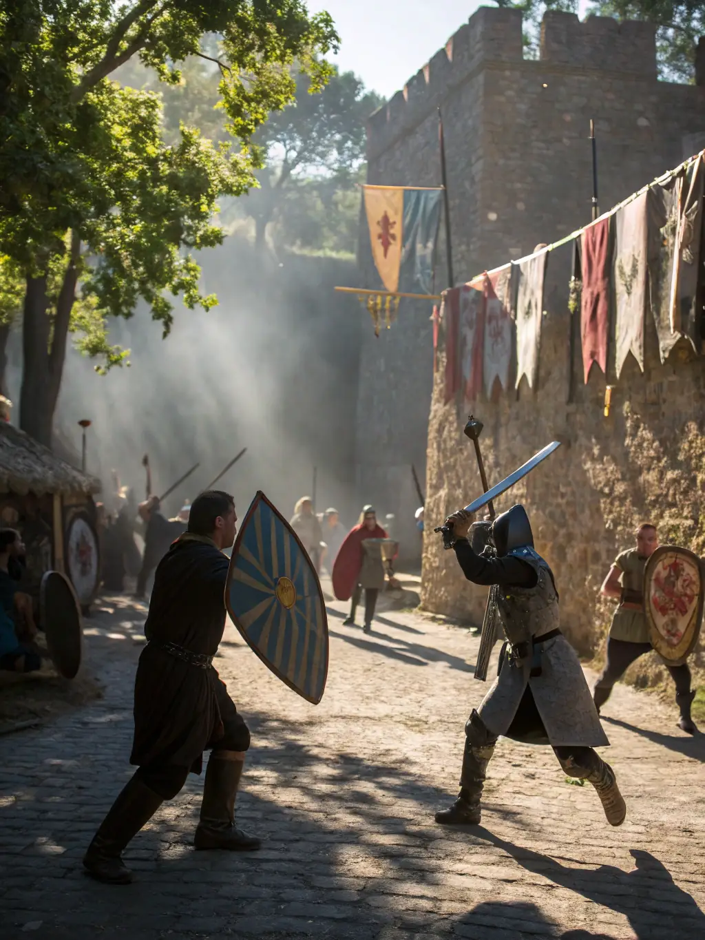 A photograph of a special event at the museum, such as a medieval festival or historical reenactment, showcasing the museum's role as a cultural hub.